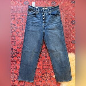 Levi's High Rise Ribcage Ankle Jeans - Blue